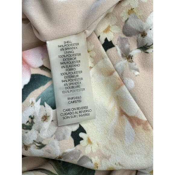 Calvin Klein Sz 2 Dress Pink Floral Scuba Sleeveless Sheath Classic Office - Picture 7 of 7